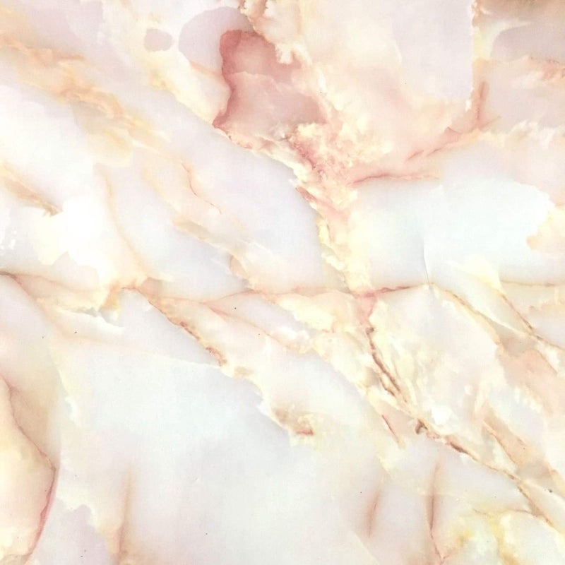 UPREDO Pink Jade Marble Paper Granite Look Effect Countertops Adhesive Paper Gloss Vinyl Film Wallpaper Self Adhesive Removable 15.8inch by 79inch - Image 2
